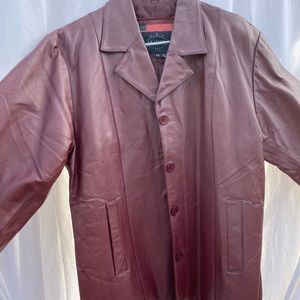 DARK RED LEATHER JACKET, size XXL